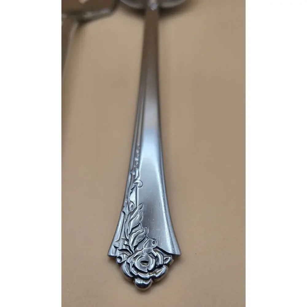 Oneida DAMASK ROSE Stainless Heirloom Cube Silverware Two Piece